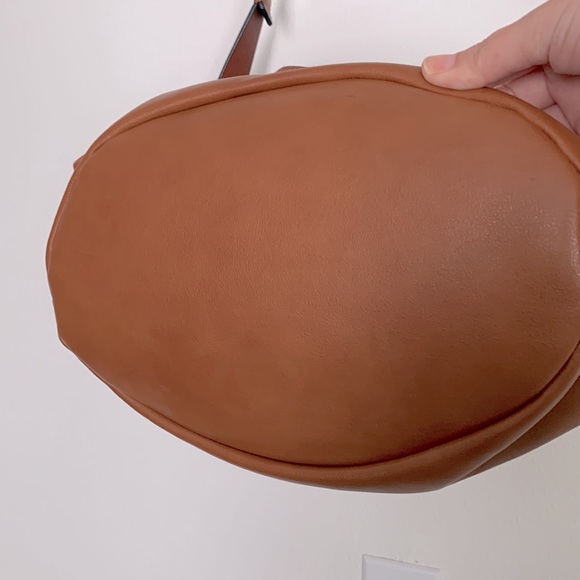 Zara Faux Leather Cognac Tote Bag - Picture 4 of 9